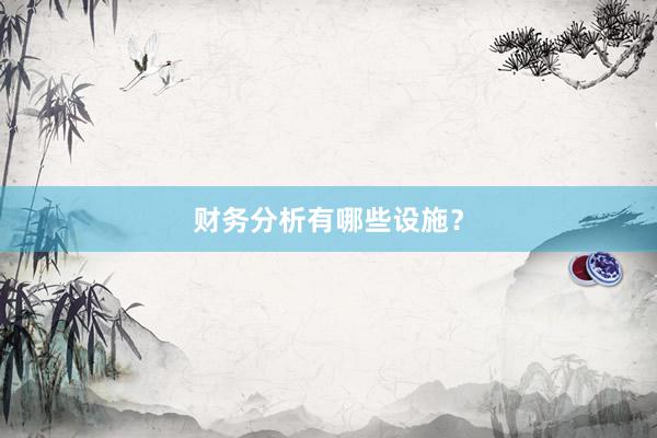 财务分析有哪些设施？