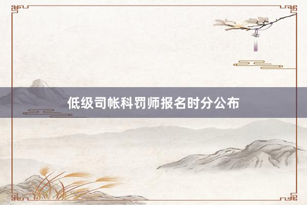 低级司帐科罚师报名时分公布